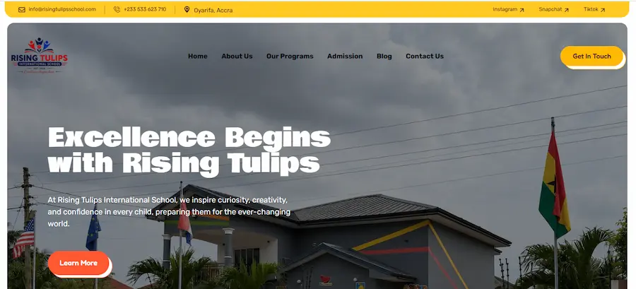 Rising Tulips School Website