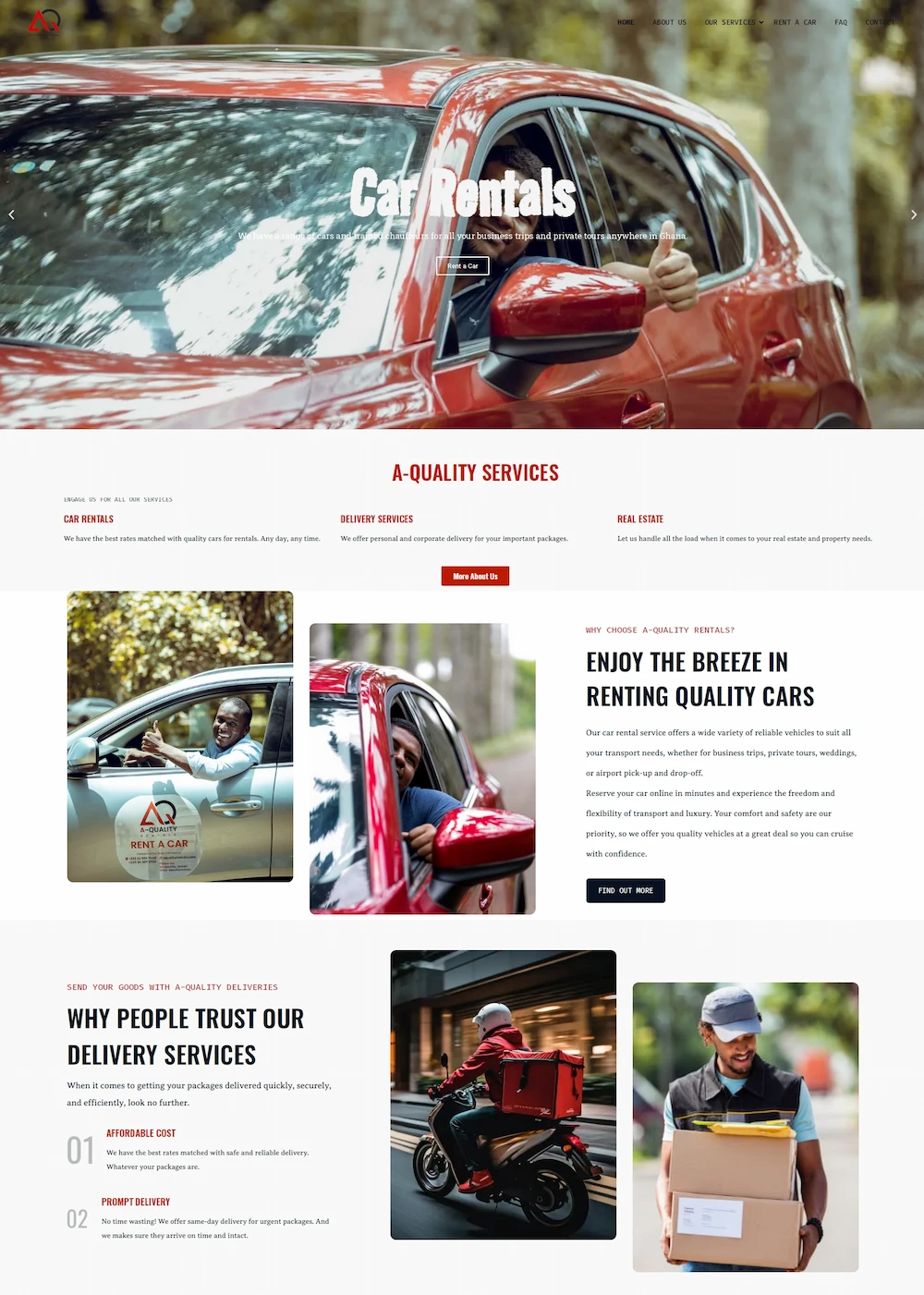 Delivered a professional, high-converting website that aligns with A-Quality Services’ brand while improving usability and ease of use.